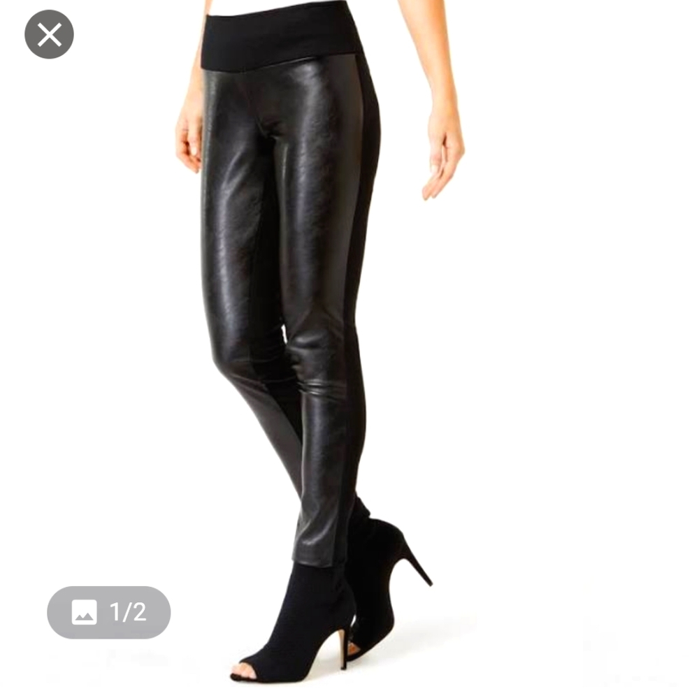 INC Faux Leather Front Skinny Pant